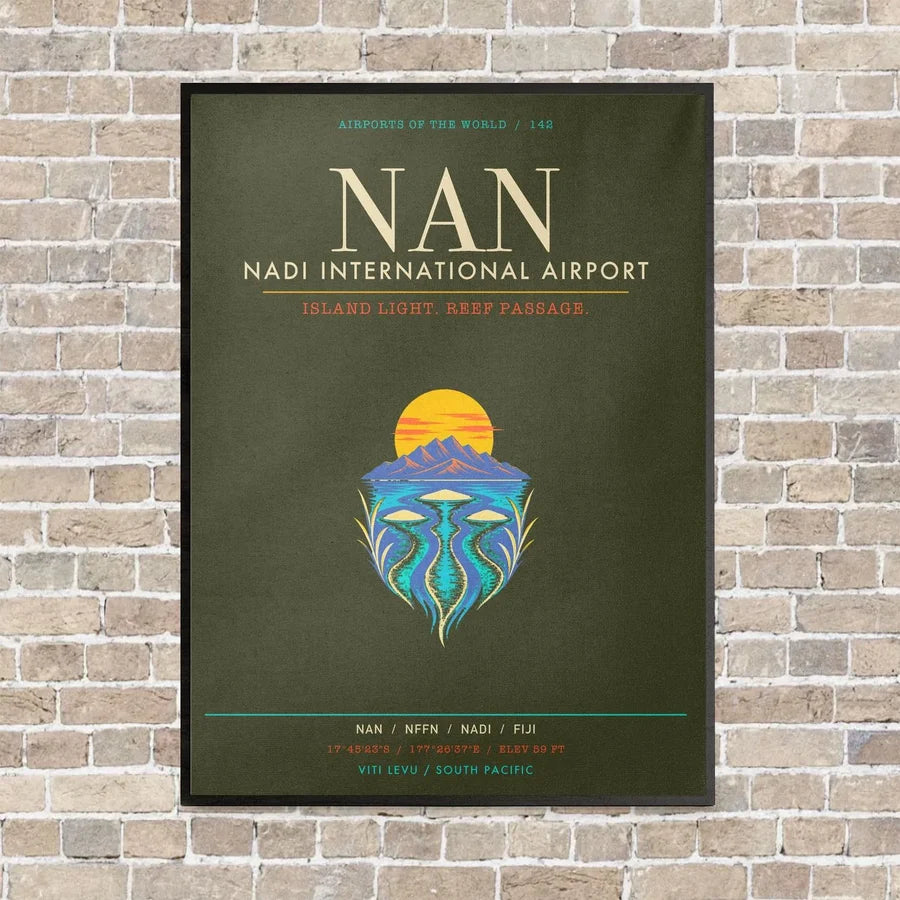 Nadi International Airport NAN - Canvas Framed - Green Army
