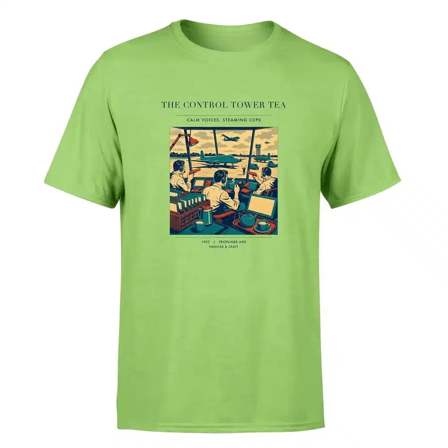 VINTAGE G4375 - The Control Tower Tea - Premium T-Shirt design on lightgreen premium t shirt