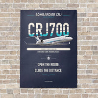 Thumbnail for Bombardier CRJ700 vertical canvas print - no frame - navy blue background