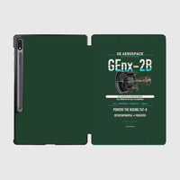 Thumbnail for GEnx-2B design on dark green samsung tablet tablet case
