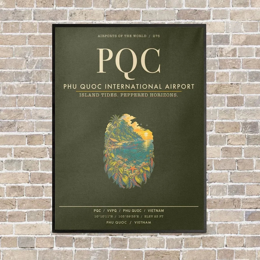 Phu Quoc International Airport PQC - Canvas Framed - Green Army