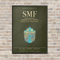 Thumbnail for Sacramento International Airport SMF - Canvas Framed - Green Army