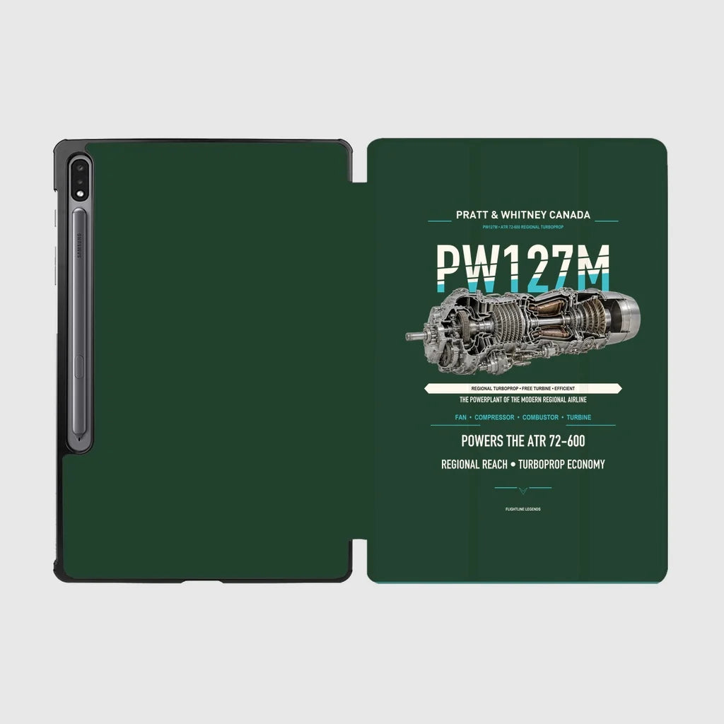PW127M design on dark green samsung tablet tablet case