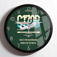 Thumbnail for Cessna 170B design on dark green framed wall clock