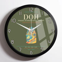 Thumbnail for Doha Hamad International Airport DOH Wall-Clock Framed - Green Army