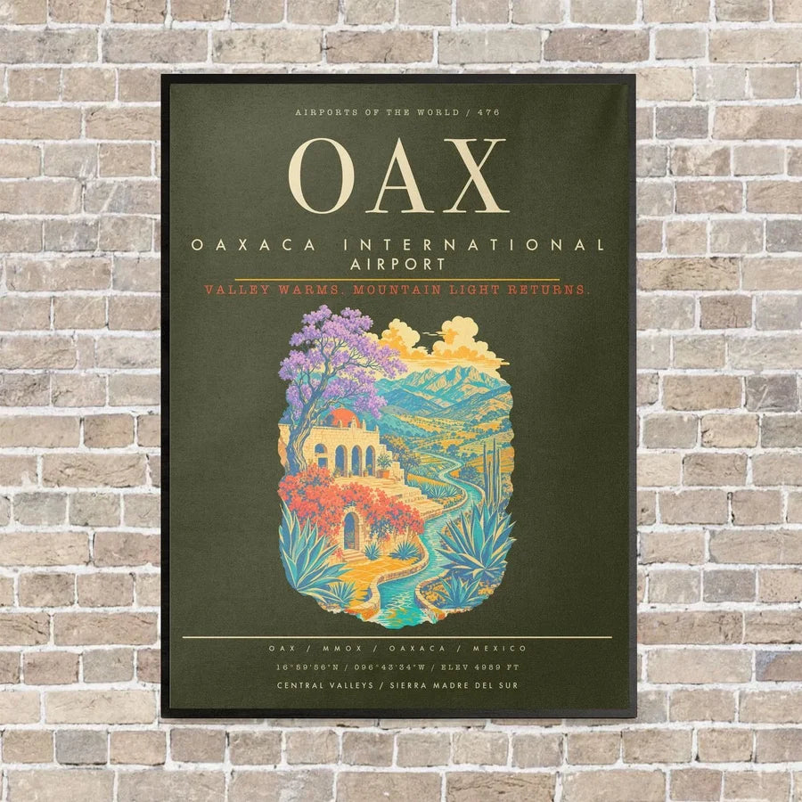 Oaxaca International Airport OAX - Canvas Framed - Green Army