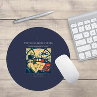 Thumbnail for VINTAGE G4297 - The Navigator's Stars - Designed Mouse Pads design on navyblue round