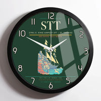 Thumbnail for Cyril E. King Airport (STT) design on dark green framed wall clock
