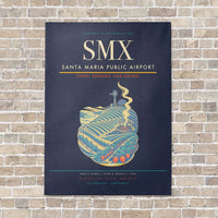 Thumbnail for Santa Maria Public Airport SMX vertical canvas print - no frame - navy blue background