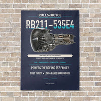 Thumbnail for RB211-535E4 vertical canvas print - no frame - navy blue background