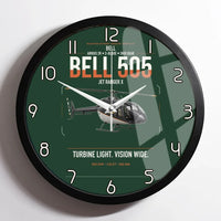Thumbnail for Bell 505 Jet Ranger X design on dark green framed wall clock