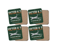 Thumbnail for Handley Page Victor K.2 design on dark green 4 pieces set coaster