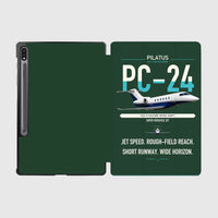 Thumbnail for Pilatus PC-24 design on dark green samsung tablet tablet case