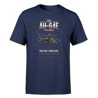 Thumbnail for Boeing AH-64E Apache Guardian design on navy blue t-shirt, single-side print