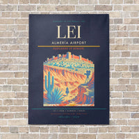Thumbnail for Almería Airport LEI vertical canvas print - no frame - navy blue background
