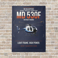 Thumbnail for MD Helicopters MD 530F vertical canvas print - no frame - navy blue background