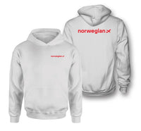 Thumbnail for Norwegian Airlines logo on white double side hoodie