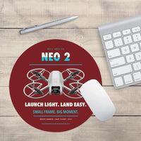 Thumbnail for DJI Neo 2 design on dark red round mouse pad