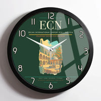 Thumbnail for Ercan International Airport (ECN) design on dark green framed wall clock