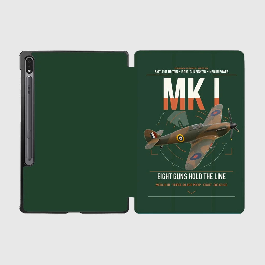 Hawker Hurricane Mk I design on dark green samsung tablet tablet case