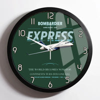 Thumbnail for Bombardier Global Express design on dark green framed wall clock