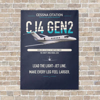 Thumbnail for Cessna Citation CJ4 Gen2 vertical canvas print - no frame - navy blue background
