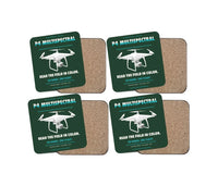 Thumbnail for DJI P4 Multispectral design on dark green 4 pieces set coaster
