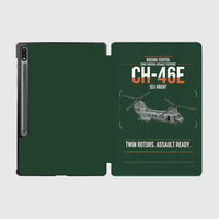 Thumbnail for Boeing Vertol CH-46E Sea Knight design on dark green samsung tablet tablet case