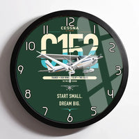 Thumbnail for Cessna 152 design on dark green framed wall clock