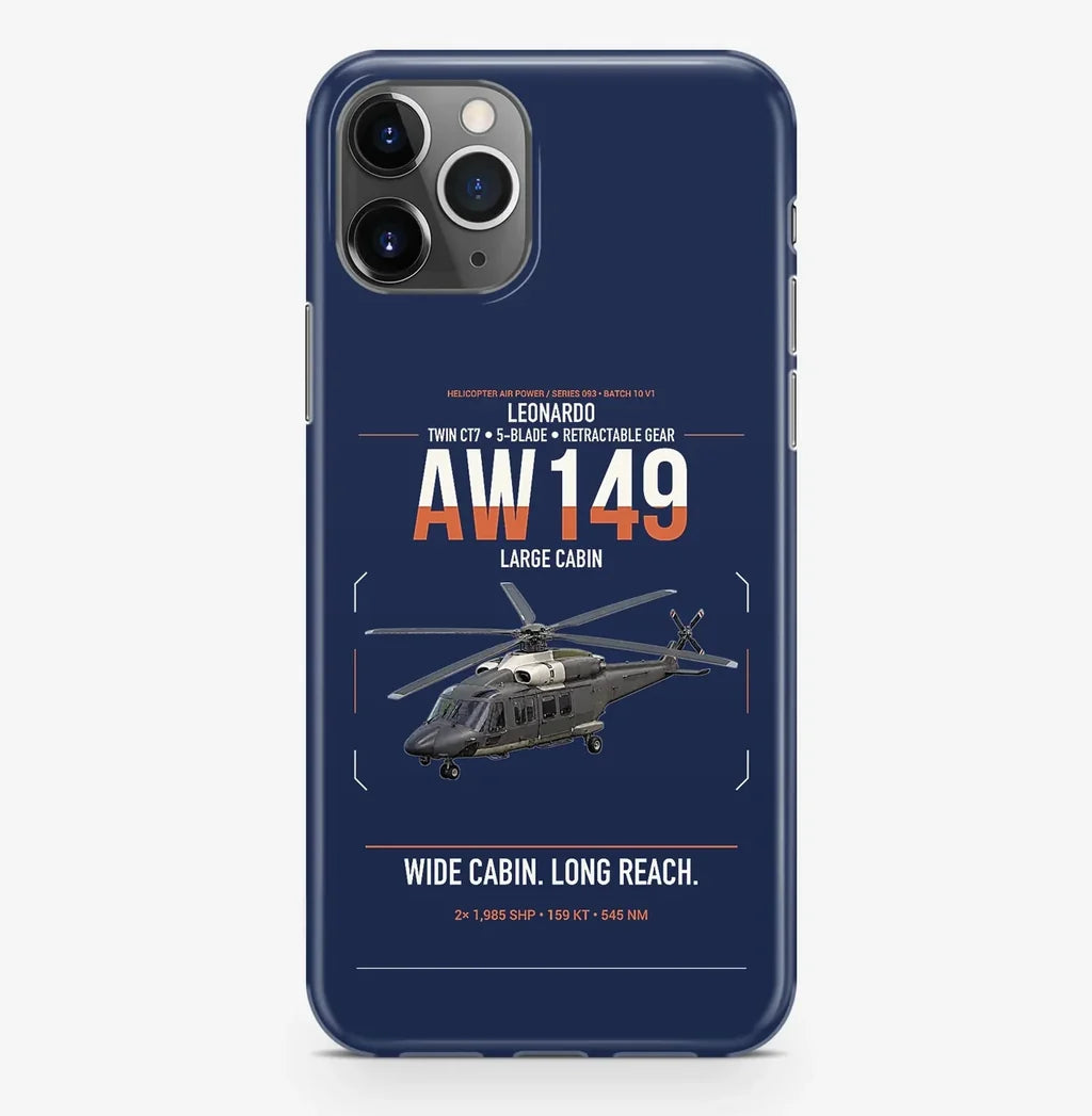 Leonardo AW149 design on navy blue magsafe iphone case, for iPhone Pro Max