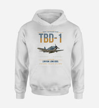 Thumbnail for TBD-1 Devastator design on white double-side hoodie, single-side print