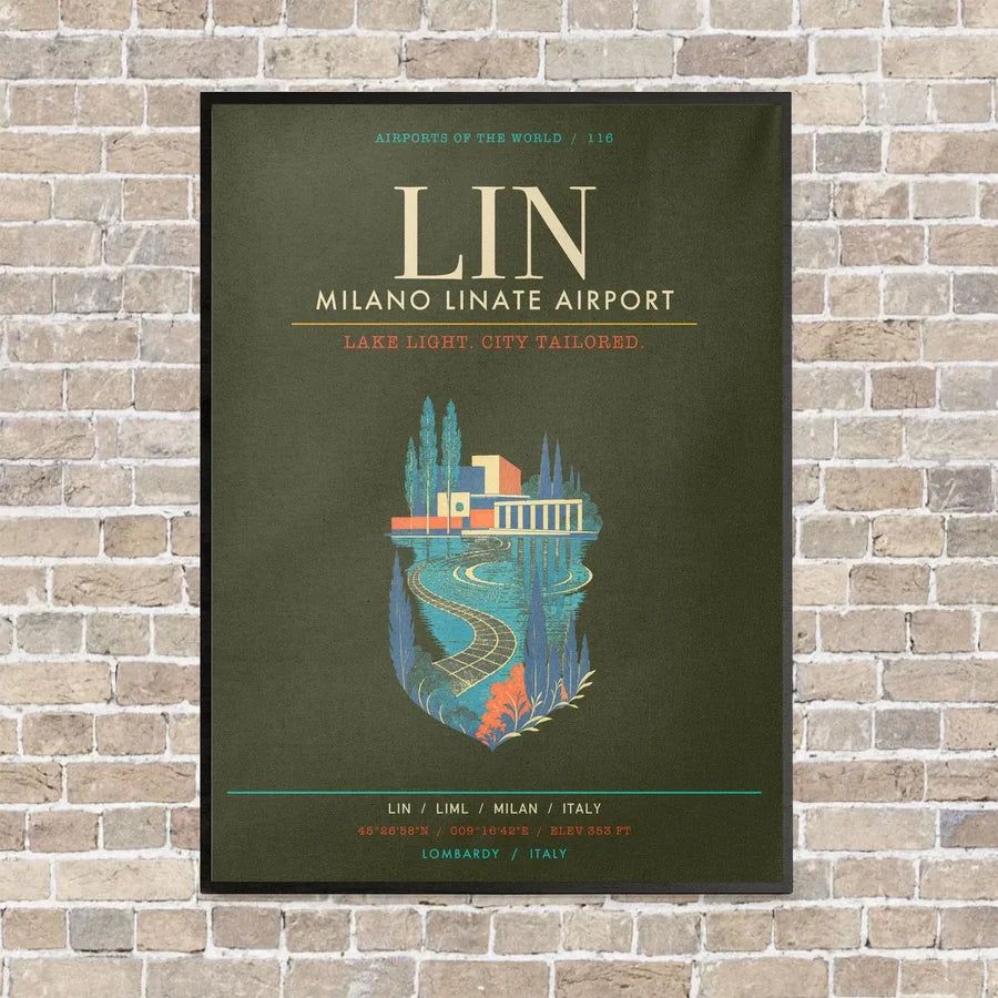 Milano Linate Airport LIN - Canvas Framed - Green Army