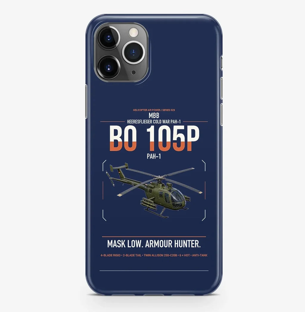 MBB BO 105P PAH-1 design on navy blue magsafe iphone case, for iPhone Pro Max