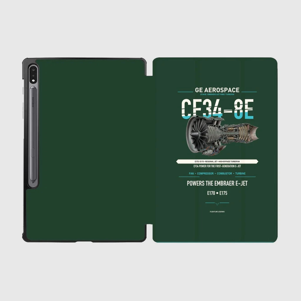 CF34-8E design on dark green samsung tablet tablet case