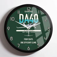 Thumbnail for Diamond DA40 design on dark green framed wall clock