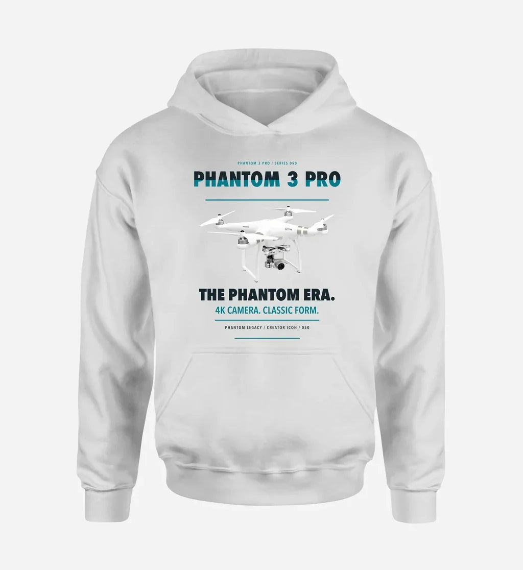 DJI Phantom 3 Professional design on white hoodie single side