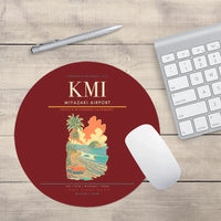 Thumbnail for Miyazaki Airport (KMI) design on dark red round mouse pad