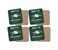 Thumbnail for DJI Mini 2 SE design on dark green 4 pieces set coaster