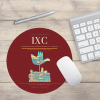 Thumbnail for Shaheed Bhagat Singh International Airport (IXC) design on dark red round mouse pad