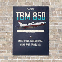 Thumbnail for Socata TBM 850 vertical canvas print - no frame - navy blue background