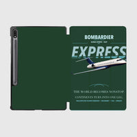 Thumbnail for Bombardier Global Express design on dark green samsung tablet tablet case