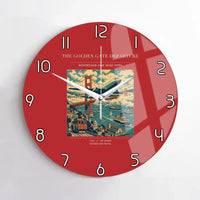 Thumbnail for VINTAGE G4116 - The Golden Gate Departure - Designed Wall Clocks design on red no-frame