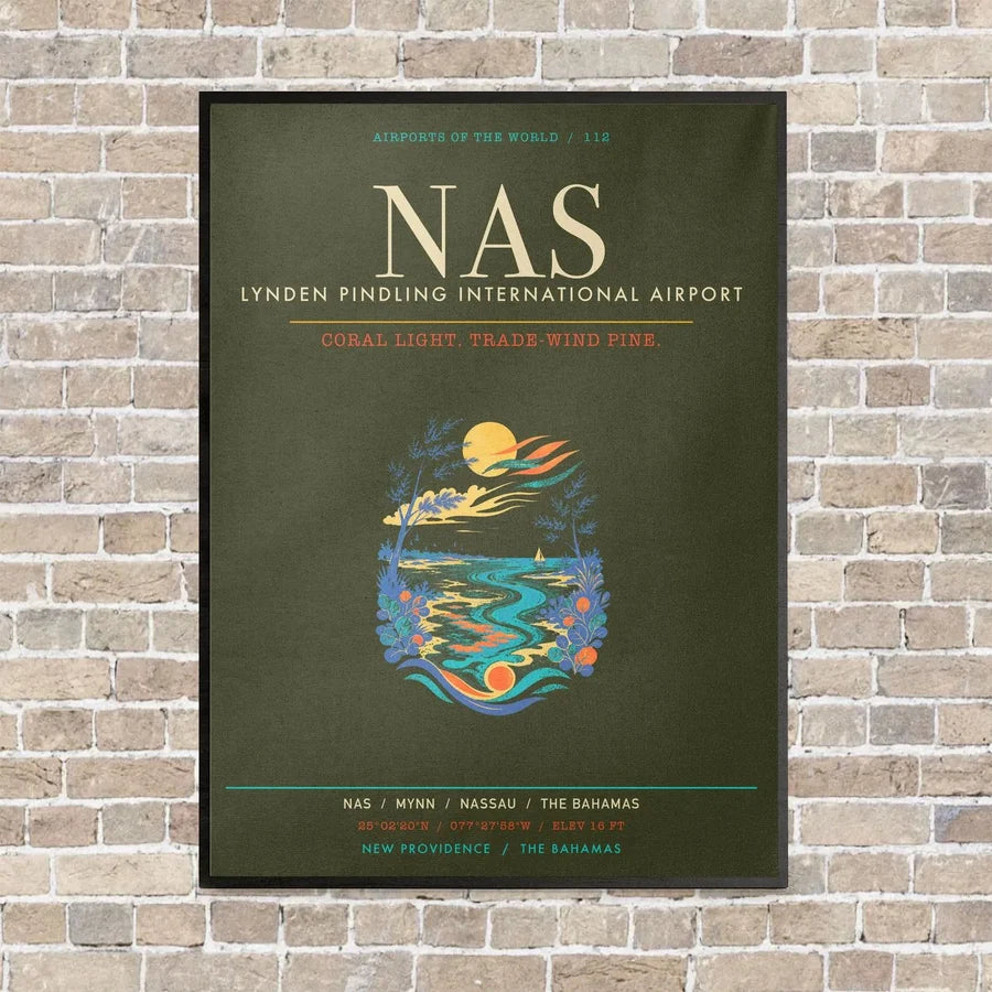 Lynden Pindling International Airport Nassau NAS - Canvas Framed - Green Army
