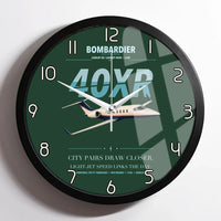 Thumbnail for Bombardier Learjet 40XR design on dark green framed wall clock