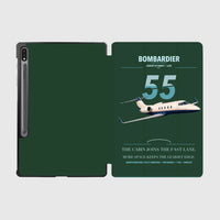 Thumbnail for Bombardier Learjet 55 design on dark green samsung tablet tablet case