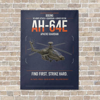 Thumbnail for Boeing AH-64E Apache Guardian vertical canvas print - no frame - navy blue background