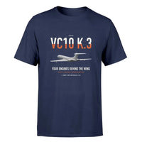 Thumbnail for Vickers VC10 K.3 design on navy blue double-side t-shirt, single-side print