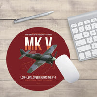 Thumbnail for Hawker Tempest Mk V design on dark red round mouse pad