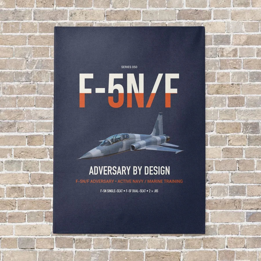 F-5N F Adversary vertical canvas print - no frame - navy blue background