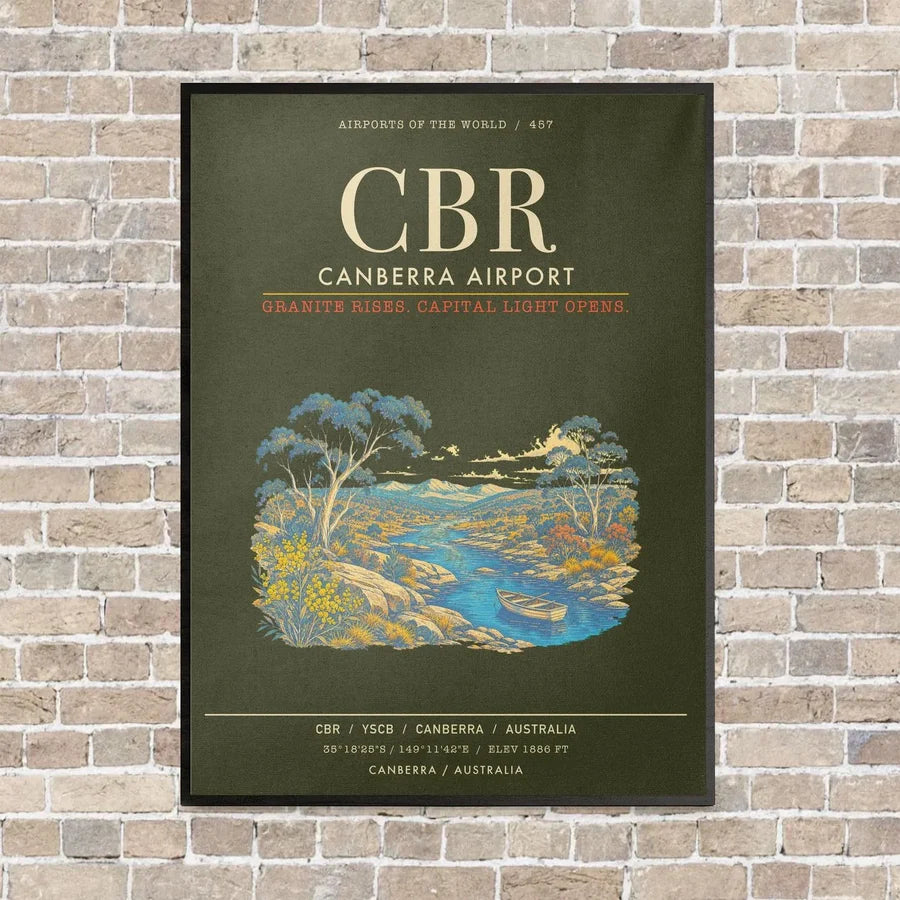 Canberra Airport CBR - Canvas Framed - Green Army